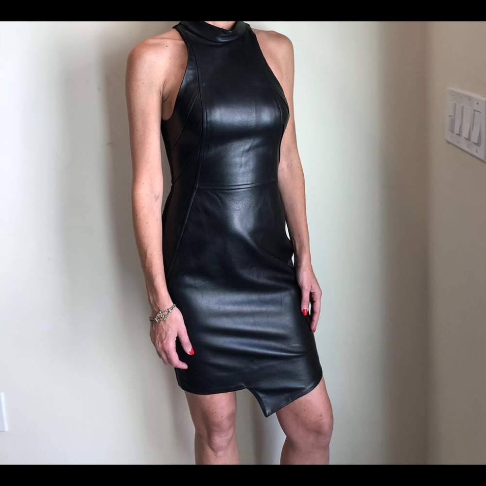 Nicolas leather racer dress